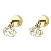 Lampy ścienne - Beliani Kinkiet Zestaw 2 lamp ściennych złote ERMA 234261 - miniaturka - grafika 1