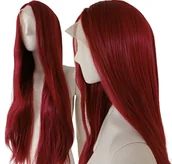 Dodatki do strojów karnawałowych - Peruka Lace Front Bordowa Czerwona Poison Ivy Cosplay - miniaturka - grafika 1