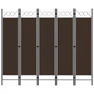Parawany - Parawan 5-panelowy, brązowy, 200 x 180 cm - miniaturka - grafika 1