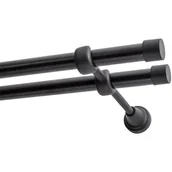 Karnisze - Karnisz DECASTYL Luna Podwójny 240 cm Czarny - miniaturka - grafika 1