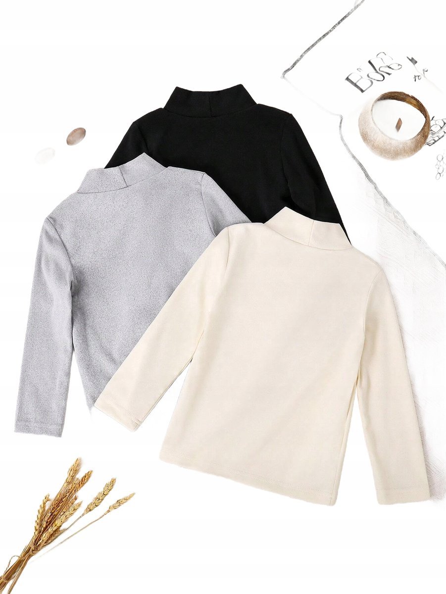 SHEIN BLUZKA DZIECIĘCA Z DŁUGIM RĘKAWEM I STOJKĄ 2-PACK 68-74 1LA