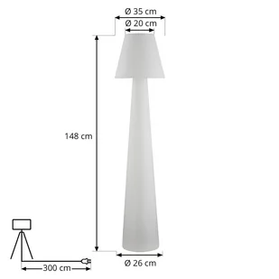 Lucande Gauri lampa tarasowa, IP65, 150 cm - Lampy ogrodowe - miniaturka - grafika 2