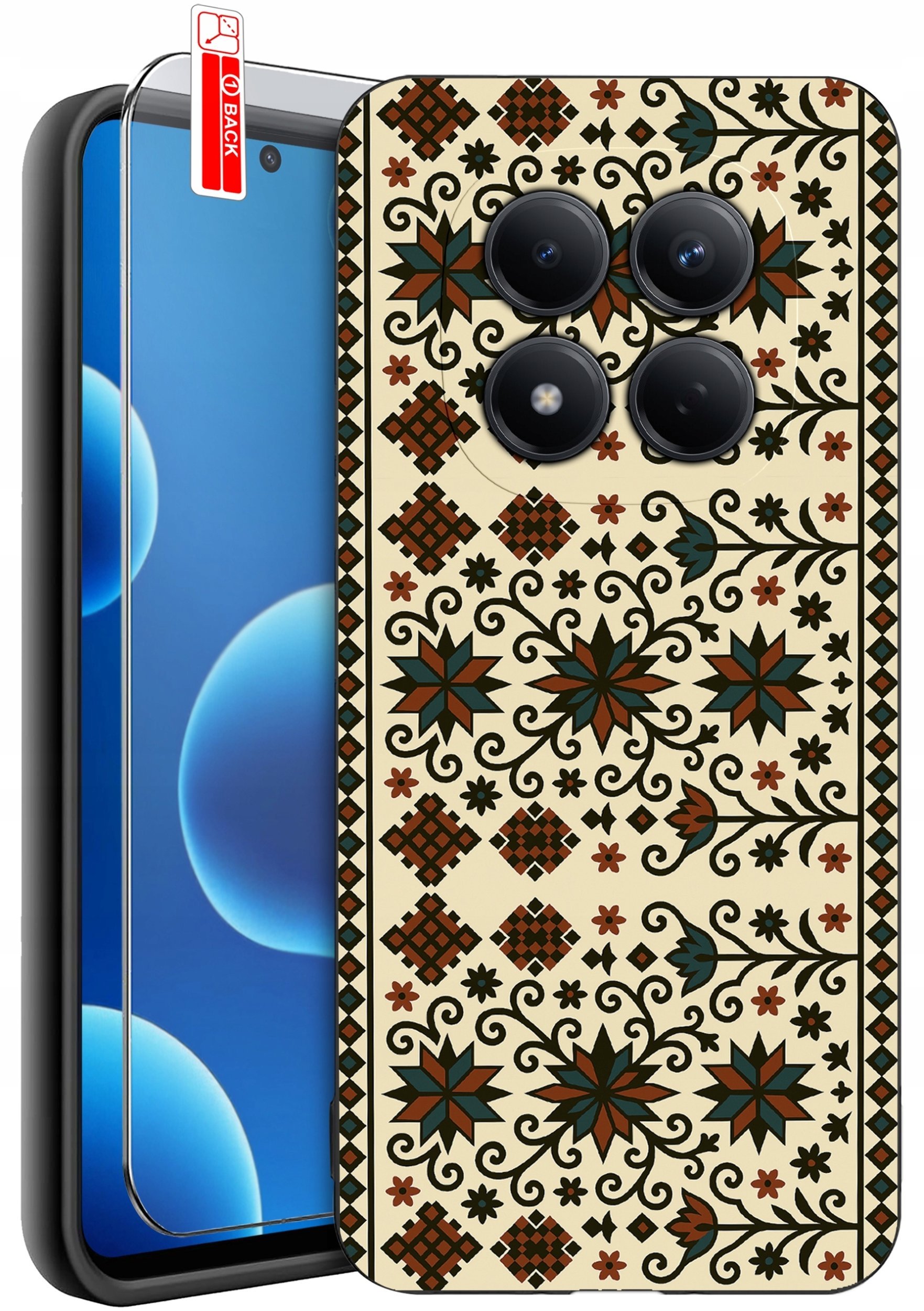 krainaGSM ETUI do Xiaomi Redmi Note 15 Pro 4G WZORY SILIKONOWE MATT CASE + SZKŁO