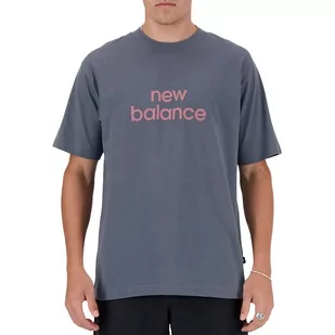 Koszulka New Balance MT41582GT - szara - Koszulki sportowe męskie - miniaturka - grafika 1