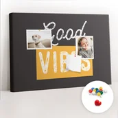 Tablice i flipcharty - Szkolna Tablica korkowa 60x40 cm, Kolorowe Pinezki, wzór Cytat motywacyjny - miniaturka - grafika 1