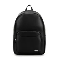 Torby na laptopy - Plecak na laptopa 15’’ ze skóry ekologicznej czarny - miniaturka - grafika 1