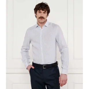 Calvin Klein Lniana koszula Slim Fit - Koszule męskie - miniaturka - grafika 1