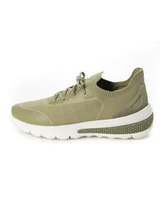 Geox Sneakersy "Spherica Actif" w kolorze biało-oliwkowym - Trampki damskie - miniaturka - grafika 1