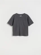 Koszulki dla chłopców - Reserved - Bawełniany t-shirt - ciemnoszary - miniaturka - grafika 1