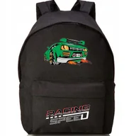 Plecaki szkolne i tornistry - Plecak Czarny Szkolny Młodzieżowy Racing Speed Samochód Styl Modny - miniaturka - grafika 1