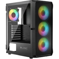 Obudowy komputerowe - LOGIC OBUDOWA LOGIC PORTOS ARGB MIDI USB 3.0 BLACK - miniaturka - grafika 1
