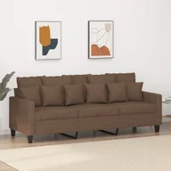 Sofy i kanapy - vidaXL Sofa 3-osobowa, brązowa, 180 cm, tapicerowana tkaniną - miniaturka - grafika 1