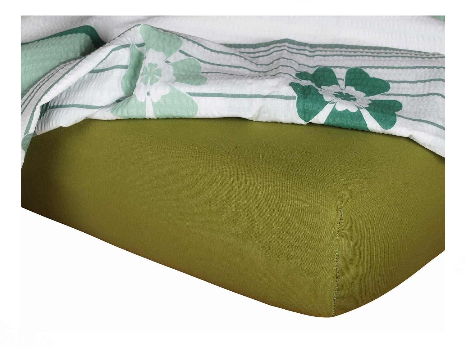 Prześcieradło Jersey oliwkowe 60x120x10 cm