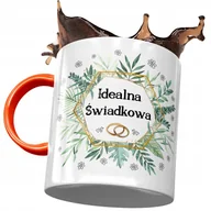 Kubki - Kubek Pomarańczowy Dla Świadkowej Druhny Prezent z Nadrukiem ze Zdjęciem + Opakowanie na prezent (wzór 02) - miniaturka - grafika 1