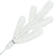 Sztuczne kwiaty - [680998] Gałązka ozdobna świerk biała 24cm - miniaturka - grafika 1