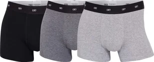Bokserki męskie CR7, 3-pak - Wiskoza bambusowa (wykonana z pulpy bambusowej) (wykonana z pulpy bambusowej), kąpielówki, bawełna stretch, logo w pasie czarny/szary 2XL - Majtki męskie - miniaturka - grafika 1