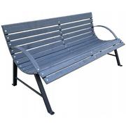 Ławki ogrodowe - Klasyczna ławka z eleganckim oparciem Wagris 140 cm - szara - miniaturka - grafika 1