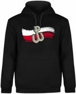 Bluzy męskie - BLUZA MĘSKA Z KAPTUREM POLSKA WALCZĄCA PATRIOTYCZNA POLSKA CZARNA R-XXL A85 - miniaturka - grafika 1