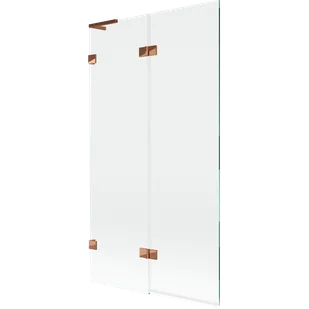 Mexen Lunar L parawan nawannowy 2-skrzydłowy lewy 100 x 150 cm, transparent, różowe złoto - 897L-100-100-60-00-L - Parawany nawannowe - miniaturka - grafika 1