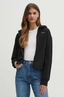 Calvin Klein bluza damska kolor czarny z kapturem gładka K20K207210 - Bluzy damskie - miniaturka - grafika 1