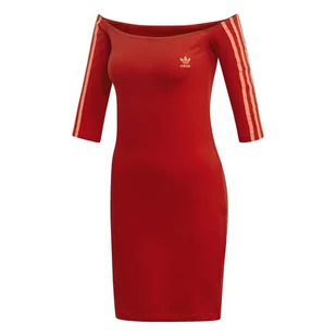 Sukienka damska adidas ED7522 SHOULDER DRESS Czerwona - Sukienki i spódnice sportowe - miniaturka - grafika 1