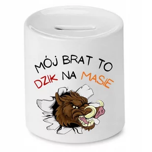 SKARBONKA DLA BRATA DZIK NA MASIE PREZENT z Nadrukiem ze Zdjęciem - Skarbonki - miniaturka - grafika 1
