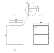 Szafki łazienkowe - Cersanit Larga szafka modułowa dolna z drzwiami biała 40 S932-087 - miniaturka - grafika 1
