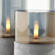 Lampy stojące - Brilliant Lampa stołowa LED Bougie szary/dymny szary-przezroczysty - miniaturka - grafika 1