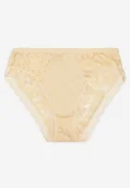 Majtki damskie - Jasnobeżowe Majtki Figi z Koronką z Elastycznej Bawełny Blomika - miniaturka - grafika 1