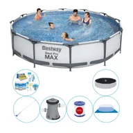 Baseny ogrodowe - Super zestaw basenowy - Bestway Steel Pro MAX 366x76 cm Rund - miniaturka - grafika 1