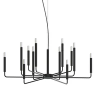 Lampy sufitowe - Salonowa lampa zwisowa Orto 11462 tuby metalowe nad stół czarne - miniaturka - grafika 1