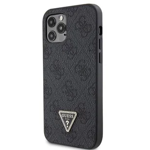 Etui Guess GUHCP12MP4TDSCPK na iPhone 12 / 12 Pro - czarne Crossbody 4G Metal Logo - Etui i futerały do telefonów - miniaturka - grafika 1