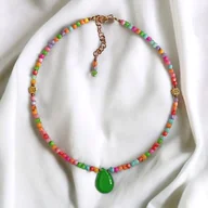 Naszyjniki - Choker : summer collection :: kolorowa muszla, jadeit - miniaturka - grafika 1