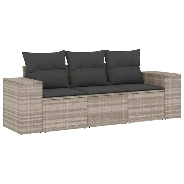 Modułowy zestaw mebli ogrodowych jasnoszary z poduszkami 55 x 62 x 69 cm