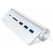 Huby USB - Satechi SATECHI USB-C ALUMINUM USB 3.0 HUB & CARD READER Silver | iMac MacBook ST-TCHCRS - miniaturka - grafika 1