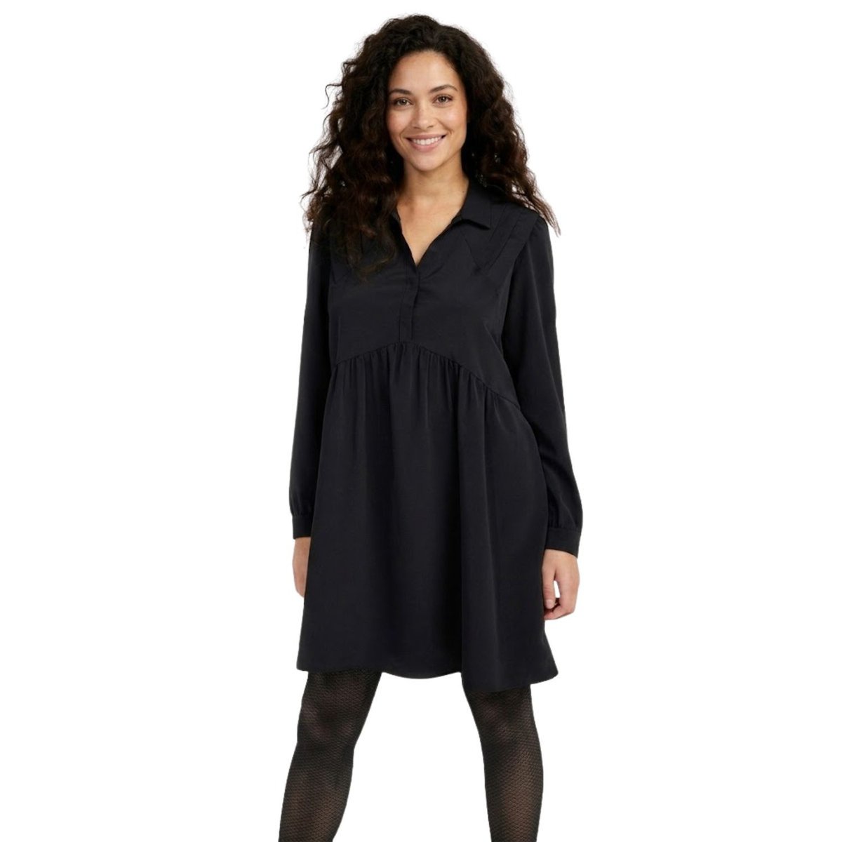 Sukienka damska Naf Naf Alba koszulowa czarna-L