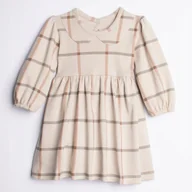 Body dla niemowląt - SUKIENKO - BODY NA KRÓTKI RĘKAW W KRATKĘ 221160 BEŻ R 74 - miniaturka - grafika 1