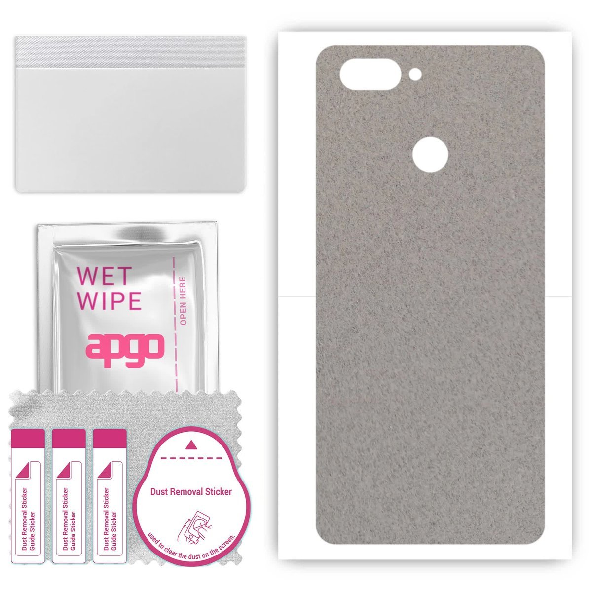 Folia naklejka skórka strukturalna na TYŁ Zamsz do Oppo A5 (AX5) - Zamsz Szary - apgo SKINS