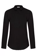 Koszule damskie - Prosta koszula z wiskozy : kolor - Czarny, size - 34 - Bombshe - miniaturka - grafika 1