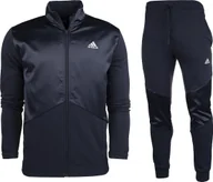 Dresy męskie - Adidas Dres męski adidas Satin French Terry Track Suit granatowy HI5396 S - miniaturka - grafika 1