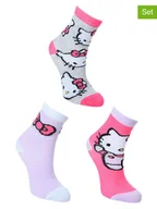 Skarpetki damskie - Hello Kitty Skarpety (3 pary) "Hello Kitty" w kolorze różowo-fioletowo-szarym - miniaturka - grafika 1