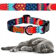 Obroże dla kotów - OBROŻA dla Kota Kotka z KLAMRĄ S/M 20 mm uKory 30-36 cm autorski wzorek - miniaturka - grafika 1