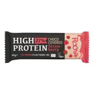 Batony proteinowe - Roobar Baton proteinowy truskawkowy w polewie różowej 40 g Bio - miniaturka - grafika 1