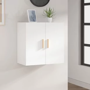 Szafka wisząca, biała, 60x30x60 cm, materiał drewnopochodny - Regały - miniaturka - grafika 1
