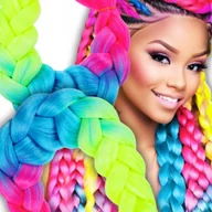 Ozdoby do włosów - WŁOSY SYNTETYCZNE DO WARKOCZYKÓW KOLOROWE WARKOCZYKI OMBRE DOCZEPY 120CM - miniaturka - grafika 1