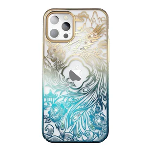 Luksusowe etui iPhone 14 Pro z kryształami Kingxbar Phoenix - złoto-niebieskie - Etui i futerały do telefonów Luksusowe etui iPhone 14 Pro z kryształami Kingxbar Phoenix - złoto-niebieskie - Etui i futerały do telefonów - miniaturka - grafika 1