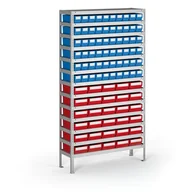 Szafy i regały magazynowe - B2B Partner Regał z pojemnikami plastikowymi Shelfpoj., 2000x1000x300 mm, 60x po (555297) - miniaturka - grafika 1