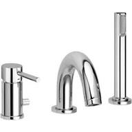 Baterie wannowe i prysznicowe - Paffoni Light bateria wannowo-prysznicowa 3-otworowa czarny mat LIG040LNO - miniaturka - grafika 1