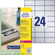 Etykiety do drukarek - Avery Zweckform Etykiety znamionowe srebrne Zweckform; A4, 20 ark./op., 70 x 37 mm, poliestrowe L6133-20 - miniaturka - grafika 1
