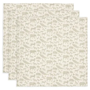 Jollein pieluszki dla noworodka 70x70 cm 3 szt Hydrophlic ANIMALS Olive Green - Pieluchy - miniaturka - grafika 1